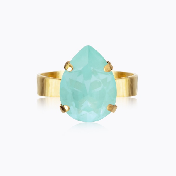 Caroline Svedbom Gold Mini Drop Ring - Soft Mint